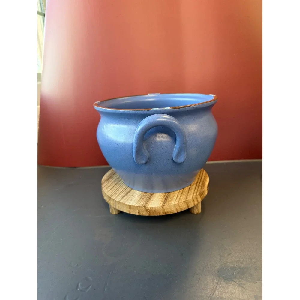 Dansk Mesa Sky Blue Stoneware 2 Qt. Bean Pot with Lid Portugal Ceramic